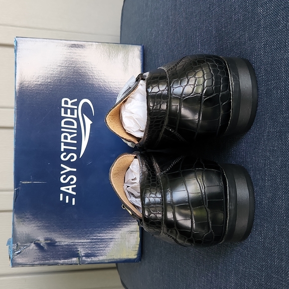 NIB Mens Easy Strider Timeless Classy Comfort Loafer Shoes Black Croc Size 10 - Picture 7 of 16